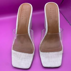 ASOS design high wedge clear mule size 7